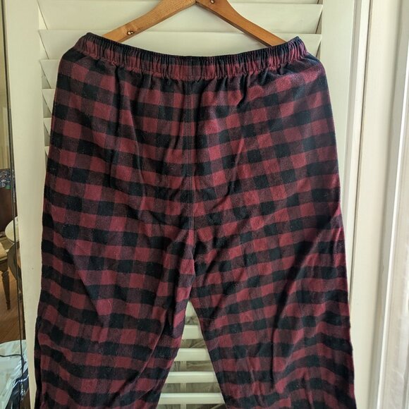 Garnet Hill Mens Organic pima cotton pajama bottoms red black - Picture 4 of 7